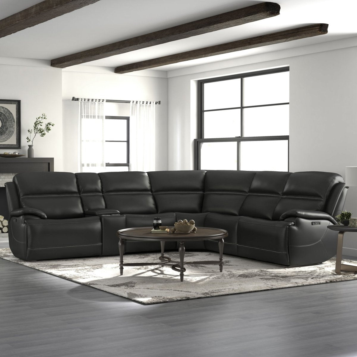 Bentley - 6 Piece Sectional - Graphite Gray Reclining Sectionals by Liberty Furniture - Walls Furniture & Mattress