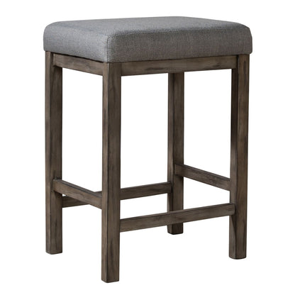 Hayden Way - Upholstered Console Stool - Washed Gray Counter Height (24" - 27") by Liberty Furniture - Walls Furniture & Mattress