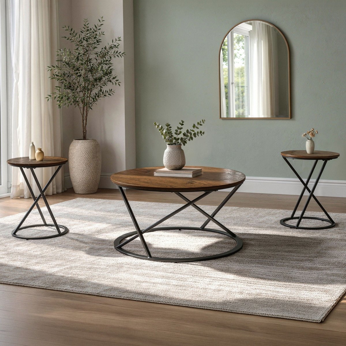 Emery - 3 Piece Occasional Set (1 Coffee & 2 End Tables) - Brown Table Sets by New Classic - Walls Furniture & Mattress