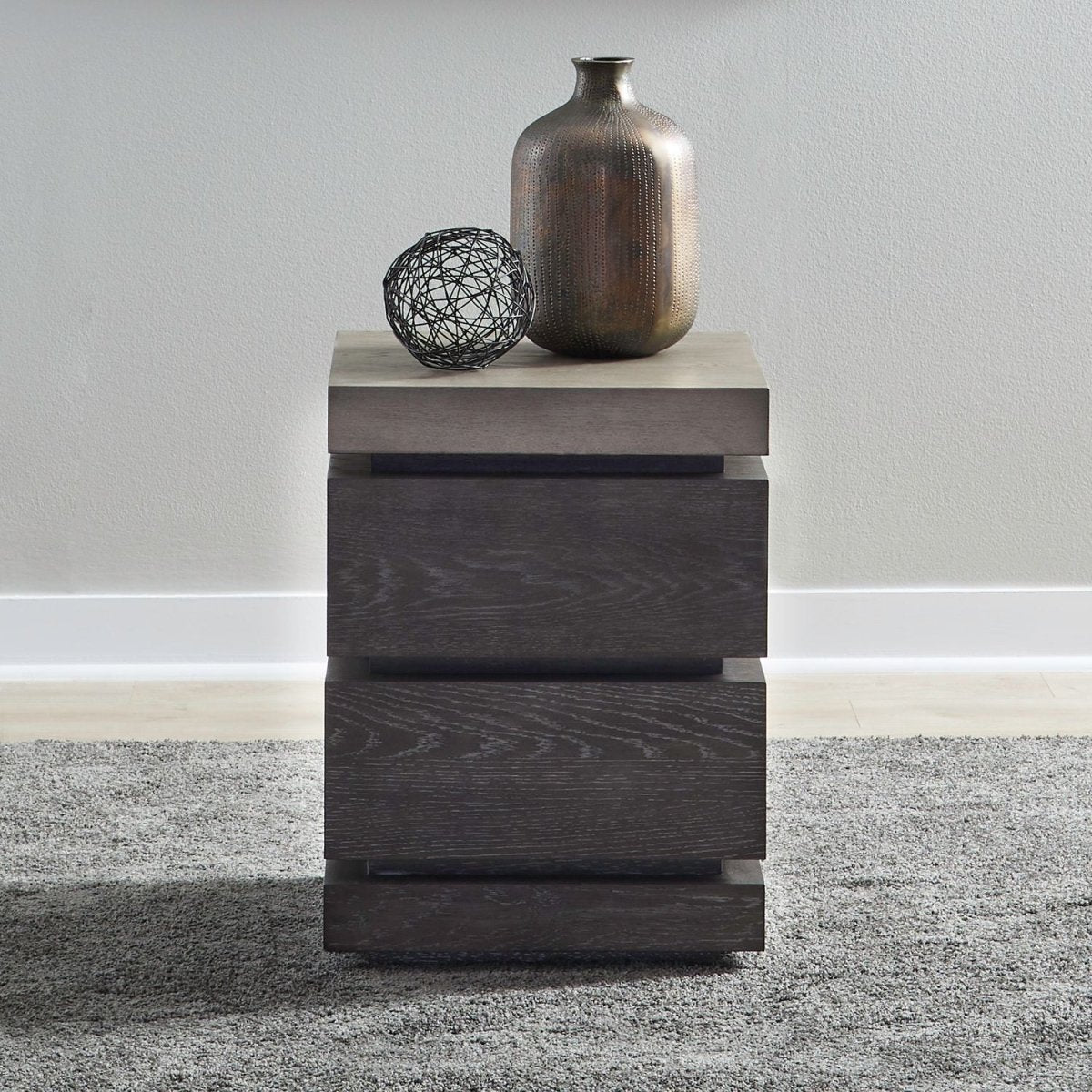 Piedmont - Chairside Table - Charcoal / Ash Chair Side Tables by Liberty Furniture - Walls Furniture & Mattress