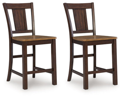 Rylandeen - Barstool (Set of 2) - Light Brown / Dark Brown Stool Sets by Signature Design by Ashley® - Walls Furniture & Mattress