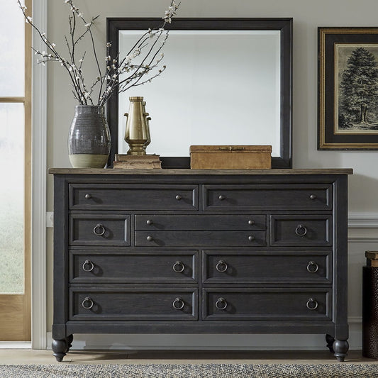 Americana Farmhouse - Dresser & Mirror Dresser & Mirror by Liberty Furniture - Walls Furniture & Mattress