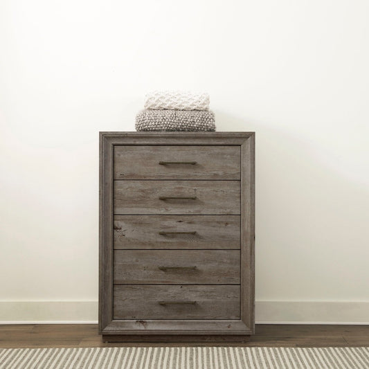 Horizons - 5 Drawer Chest - Gray Accent Chests by Liberty Furniture - Walls Furniture & Mattress