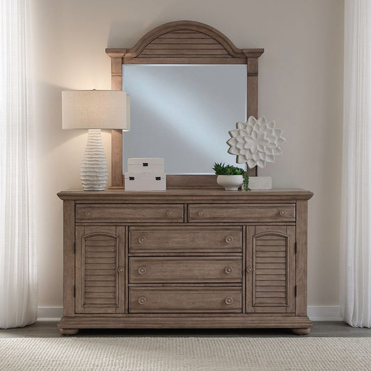 Summer House - Dresser & Mirror - Sand Dune Dresser & Mirror by Liberty Furniture - Walls Furniture & Mattress