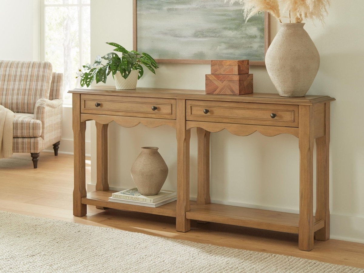 Whitmund - Console Sofa Table - Light Brown Console Tables by Signature Design by Ashley® - Walls Furniture & Mattress