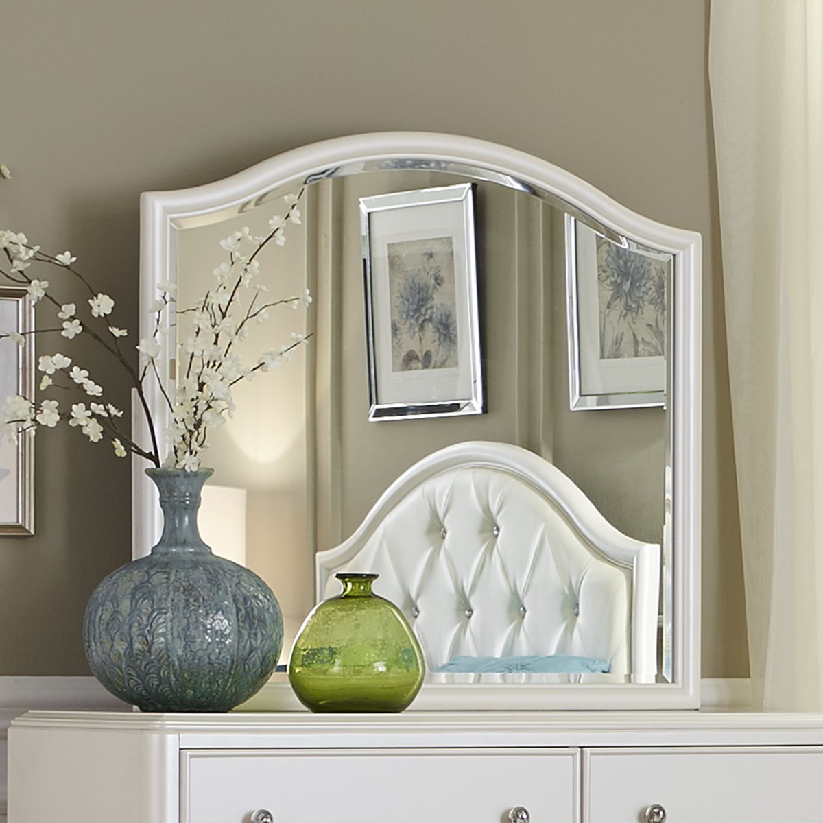 Stardust - Mirror - White Bedroom Mirrors by Liberty Furniture - Walls Furniture & Mattress