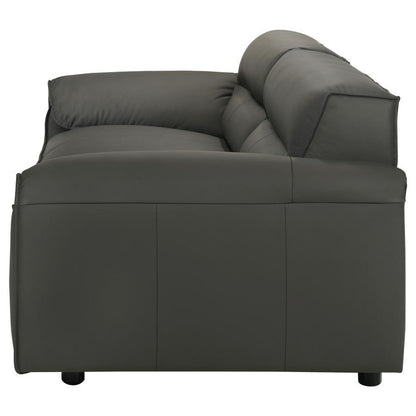 Buxton - Top Grain Leather Upholstered Sofa Stationary Sofas by Coaster Fine Furniture - Walls Furniture & Mattress