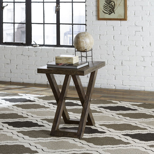 Crossroads - Chair Side Table - Dark Brown Chair Side Tables by Liberty Furniture - Walls Furniture & Mattress