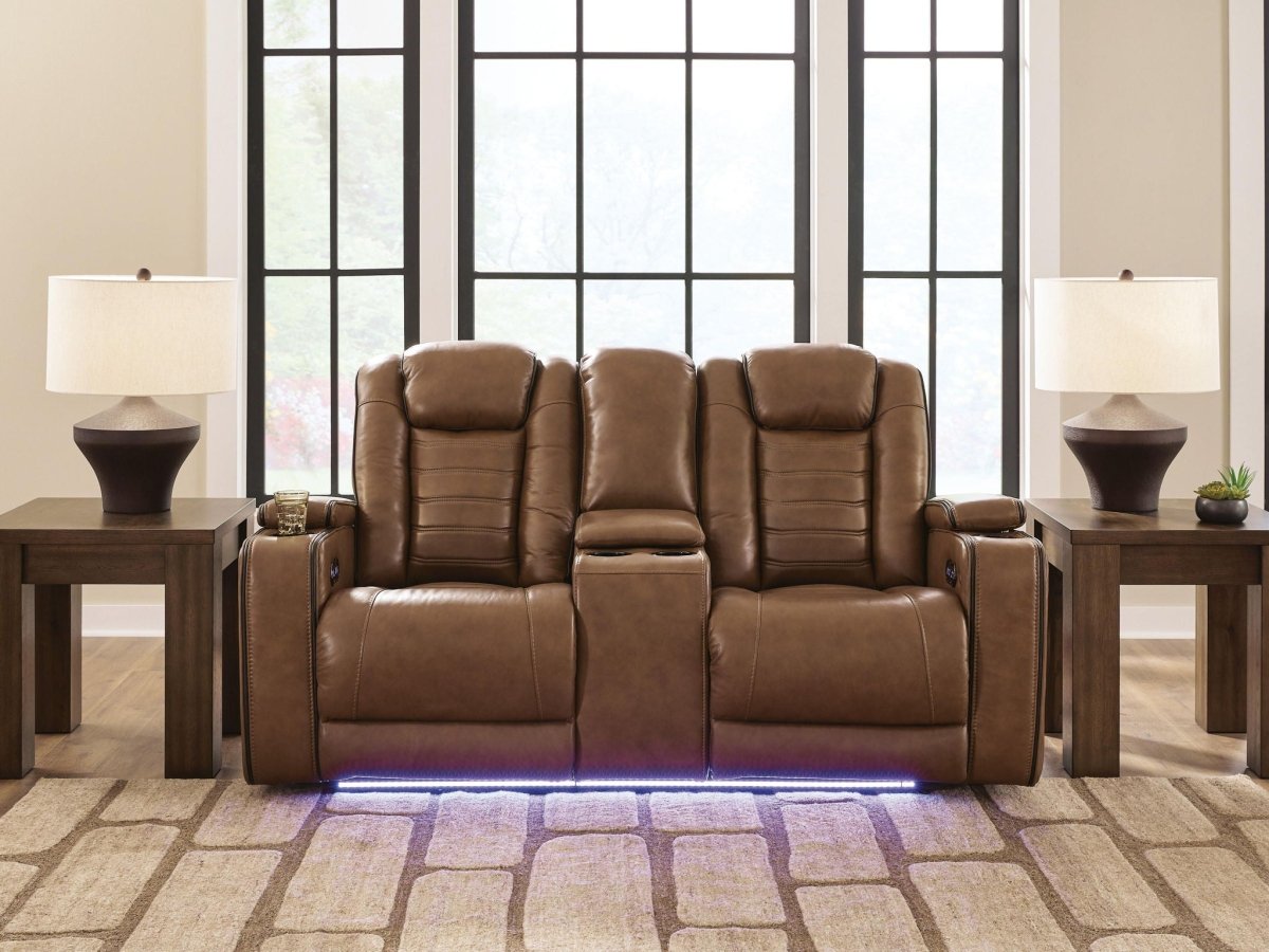 Gruaro - Power Reclining Loveseat With Console / Adjustable Headrest - Amber Reclining Loveseats by Signature Design by Ashley® - Walls Furniture & Mattress