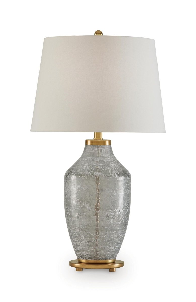 Abbriel - Glass Table Lamp - Antique Green Table Lamps by Signature Design by Ashley® - Walls Furniture & Mattress