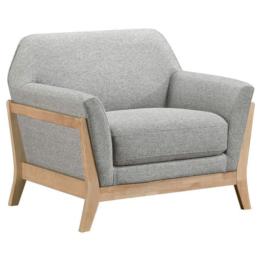 Vaughn - Fabric Upholstered Flared Arm Accent Chair - Gray Arm Chairs by Coaster Fine Furniture - Walls Furniture & Mattress