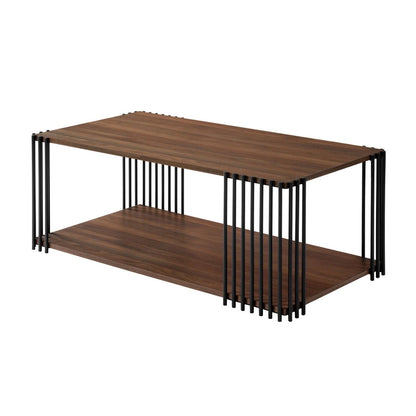 Vertex - Rectangular 3 Piece Occasional Set (1 Coffee & 2 End Tables) - Brown / Black Table Sets by New Classic - Walls Furniture & Mattress