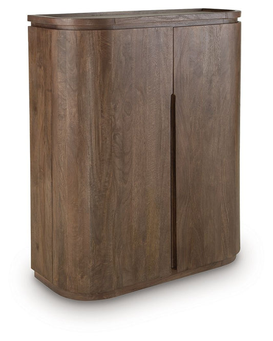 Landermont - Medium Brown - Bar Cabinet Wine Cabinets by Signature Design by Ashley® - Walls Furniture & Mattress