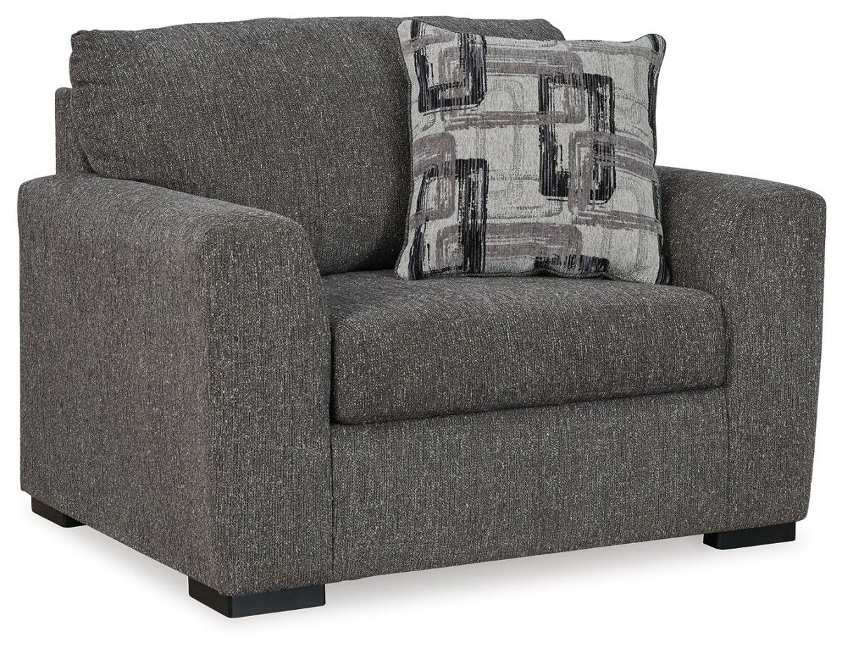 Gardiner - 2 Pc. - Chair And A Half, Ottoman - Pewter Stationary Chair & Ottoman by Signature Design by Ashley® - Walls Furniture & Mattress