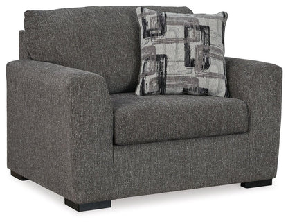 Gardiner - 2 Pc. - Chair And A Half, Ottoman - Pewter Stationary Chair & Ottoman by Signature Design by Ashley® - Walls Furniture & Mattress