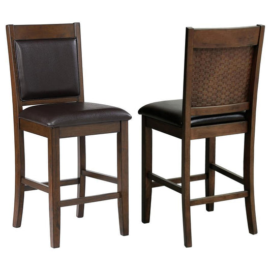 Dewey - Upholstered Counter Chair (Set of 2) - Walnut Stool Sets by CoasterEssence - Walls Furniture & Mattress