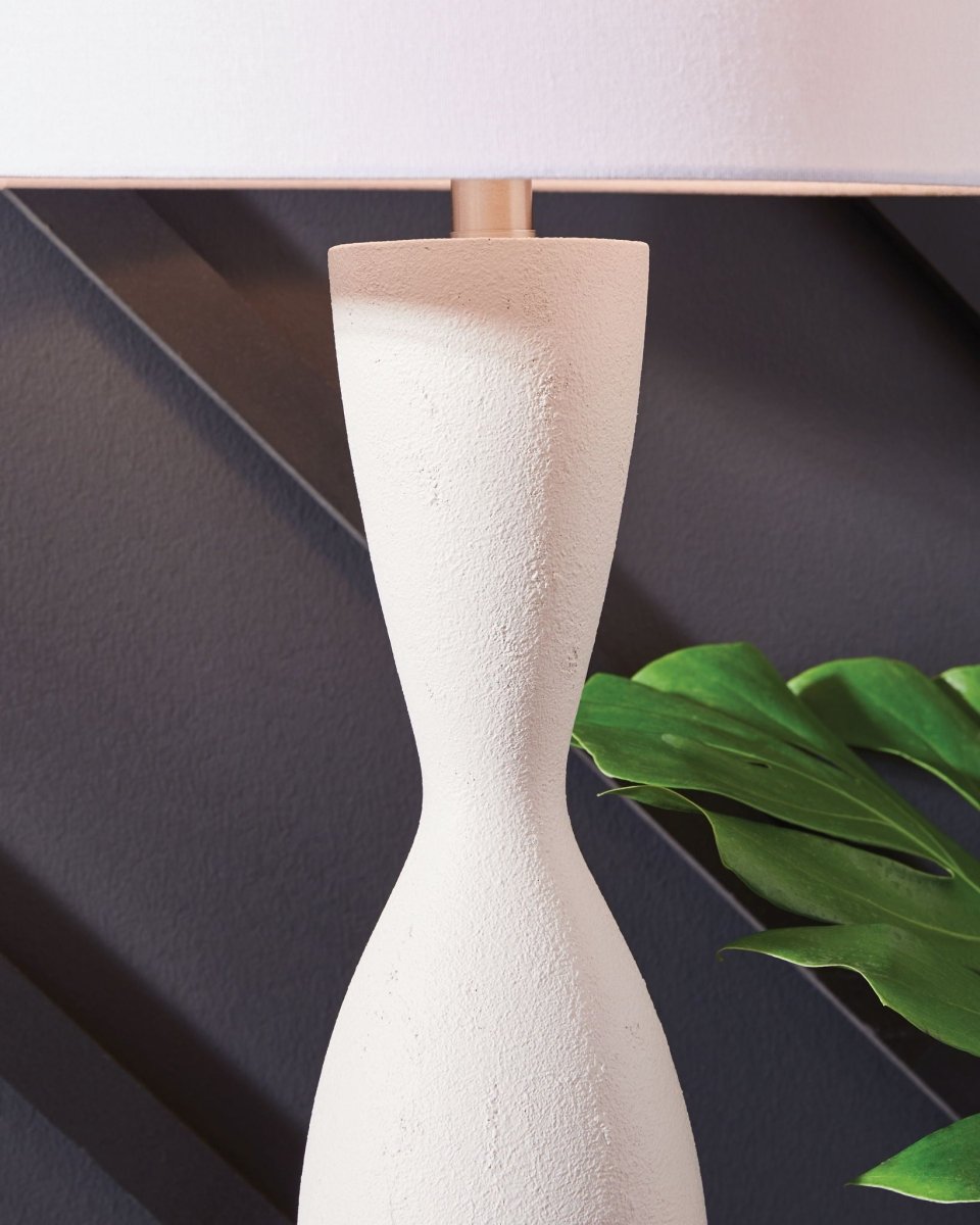 Davinford - White - Poly Table Lamp Table Lamps by Signature Design by Ashley® - Walls Furniture & Mattress