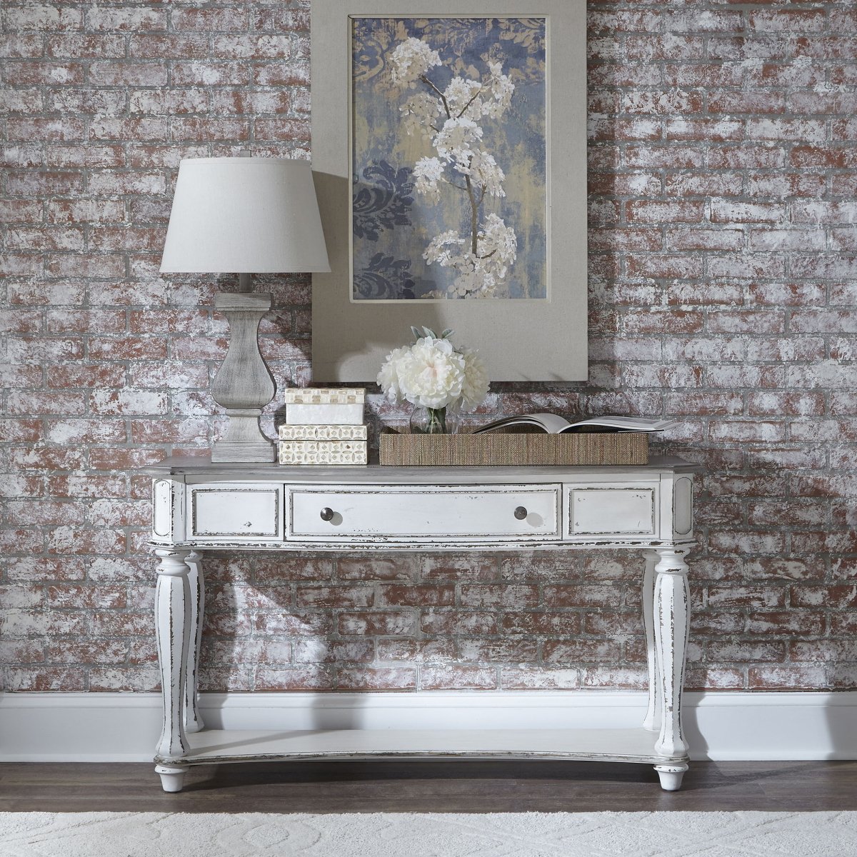 Magnolia Manor - Sofa Table - White Sofa Tables by Liberty Furniture - Walls Furniture & Mattress
