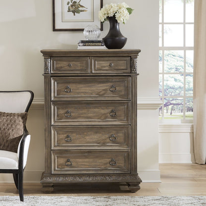 Carlisle Court - 5 Drawer Chest - Medium Brown Accent Chests by Liberty Furniture - Walls Furniture & Mattress