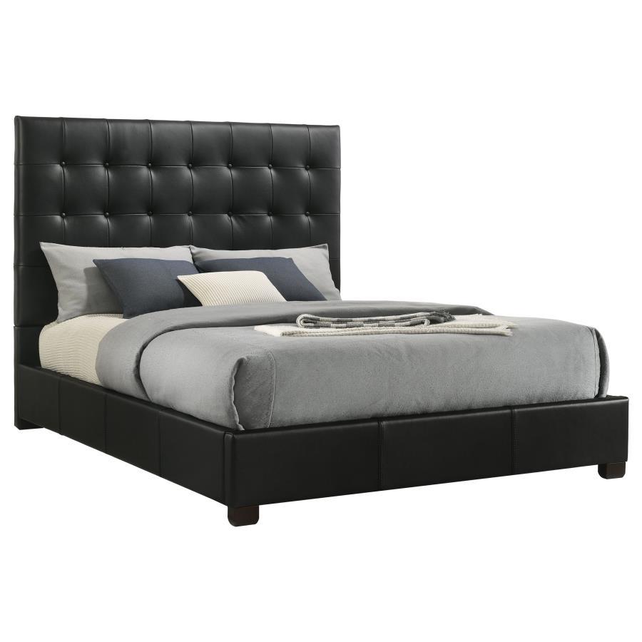 Medley - Genuine Leather Platform Bed Upholstered Beds by Coaster Fine Furniture - Walls Furniture & Mattress