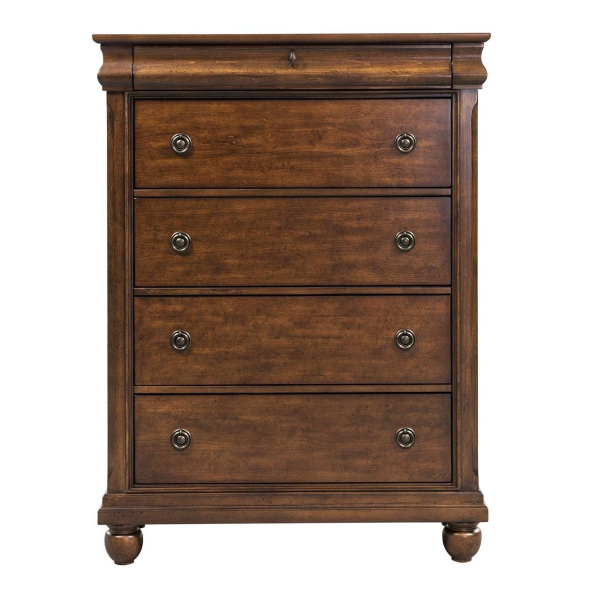 Rustic Traditions - 5 Drawer Chest - Dark Brown Accent Chests by Liberty Furniture - Walls Furniture & Mattress