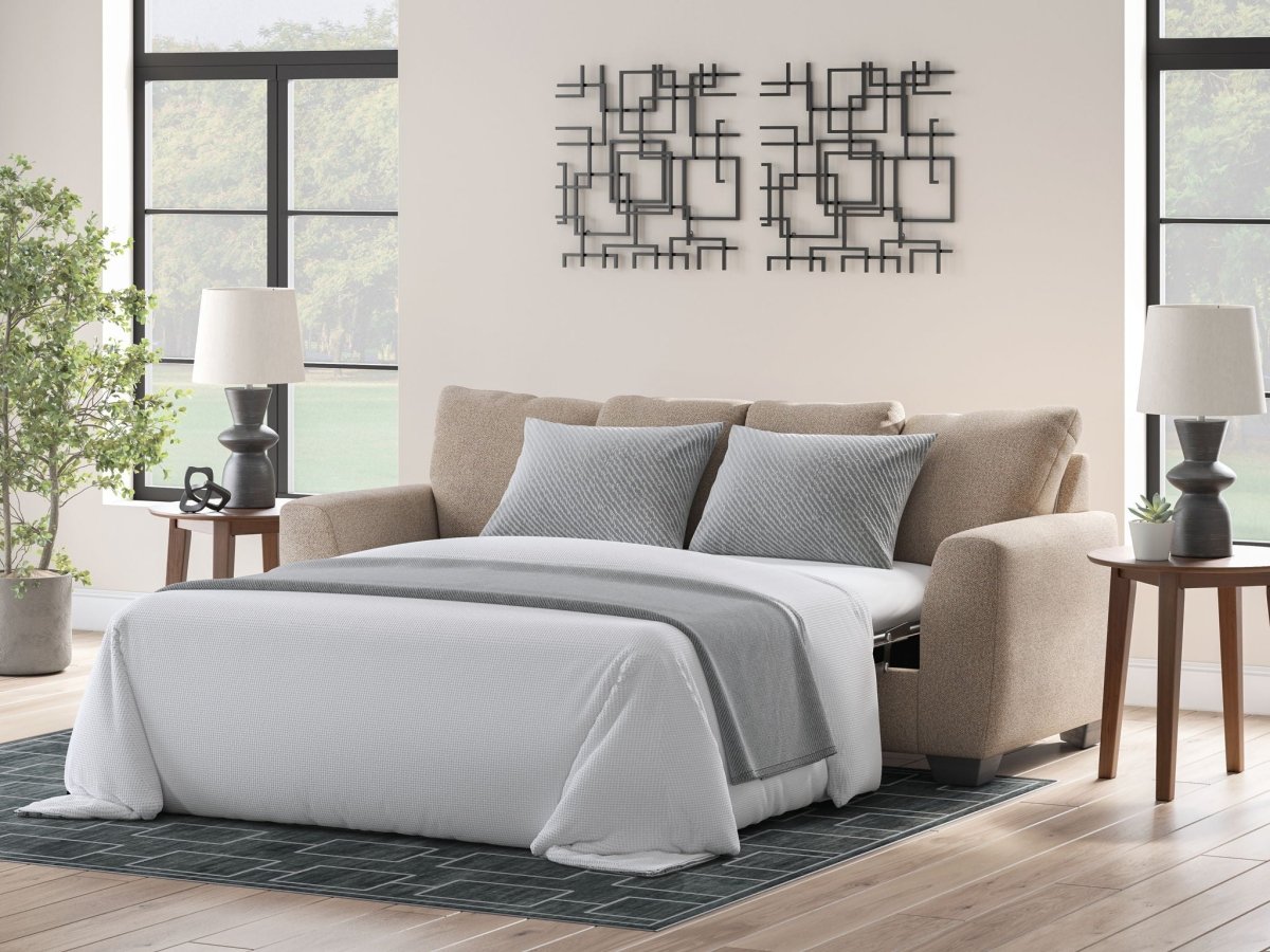 Triston - Peaks - Queen Sofa Sleeper - Suede Sleeper Sofas by Benchcraft® - Walls Furniture & Mattress