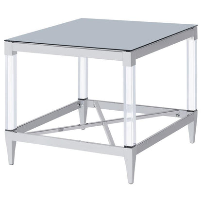 Lindley - Square Tempered Mirror Acrylic Table End Tables by Coaster Fine Furniture - Walls Furniture & Mattress
