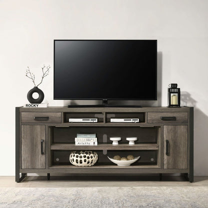 Fireplace TV Consoles - 78" Fireplace TV Console FTS - Brown Fireplace TV Stands by Liberty Furniture - Walls Furniture & Mattress