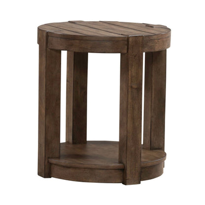 Broadmore - Round Chairside Table - Brown Chair Side Tables by Liberty Furniture - Walls Furniture & Mattress