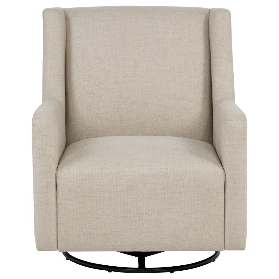 Sorrel - Fabric Upholstered Swivel Glider Arm Chair - Latte Swivel Glider Chairs by Coaster Fine Furniture - Walls Furniture & Mattress