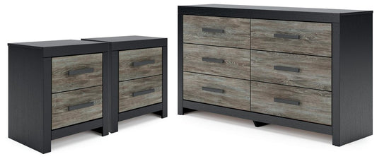 Broachmyn - 3 Pc. - Dresser And 2 Nightstands - Black / Gray 3 Piece Bedroom Sets by Signature Design by Ashley® - Walls Furniture & Mattress