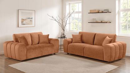 Burnett - Chenille Upholstered Sofa Set Stationary Sofas & Loveseats by Coaster Fine Furniture - Walls Furniture & Mattress