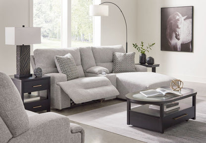 Acklen Place - 4 Pc. - 3 - Piece Power Reclining Sectional Sofa With Raf Chaise, Wide Seat Power Recliner - Pewter 4 Piece Living Room Sets by Signature Design by Ashley® - Walls Furniture & Mattress