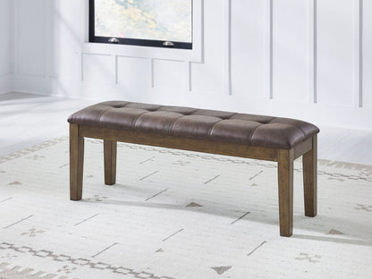 Urbinforte - Large Upholstered Dining Room Bench - Light Brown Upholstered Benches by Signature Design by Ashley® - Walls Furniture & Mattress