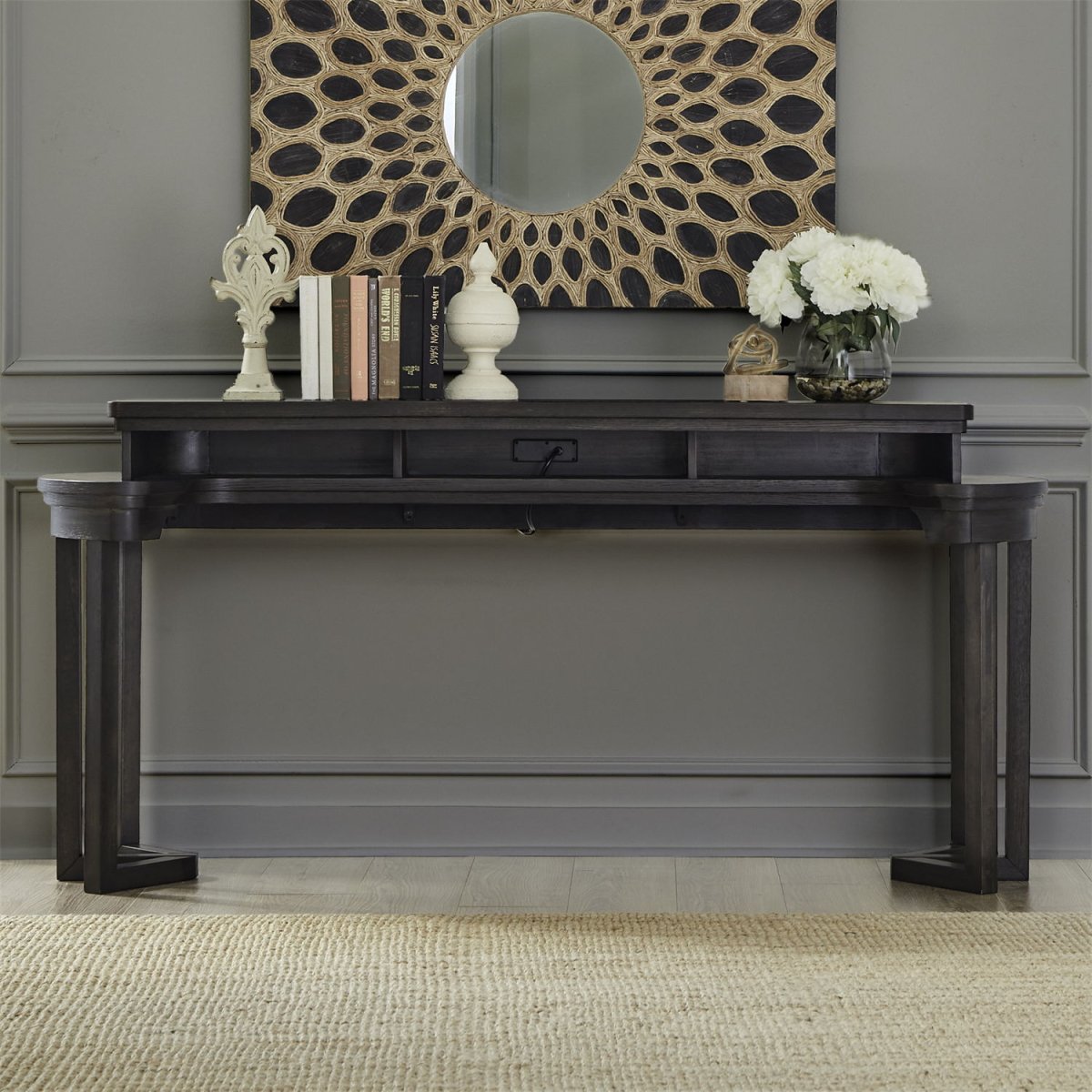 Weston - Console Bar Table - Peppercorn Console Tables by Liberty Furniture - Walls Furniture & Mattress
