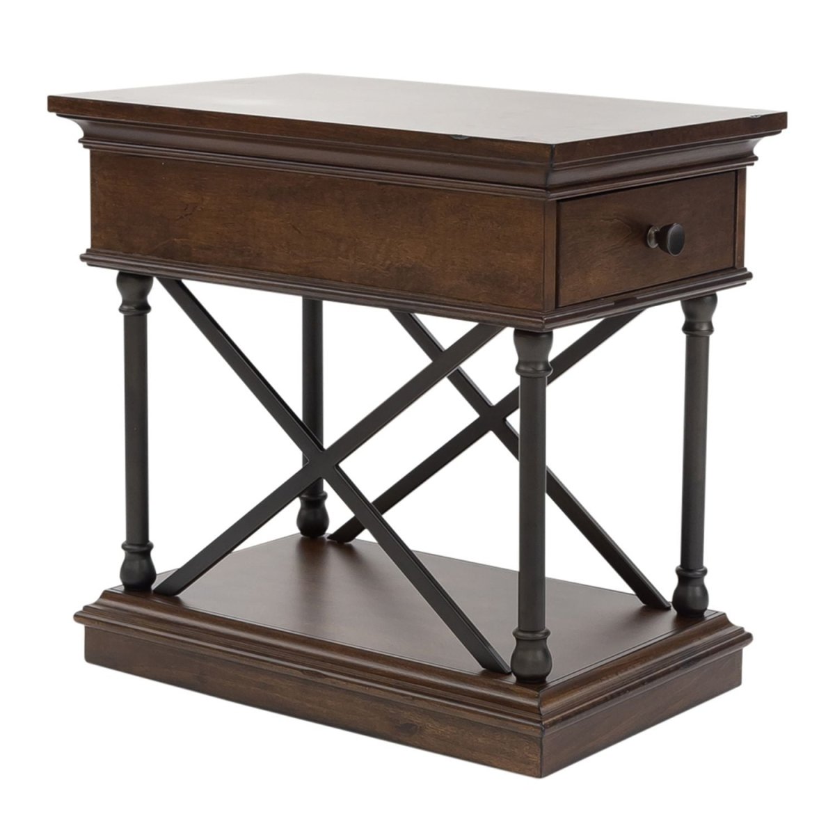 Tribeca - Drawer Chair Side Table - Dark Brown Chair Side Tables by Liberty Furniture - Walls Furniture & Mattress