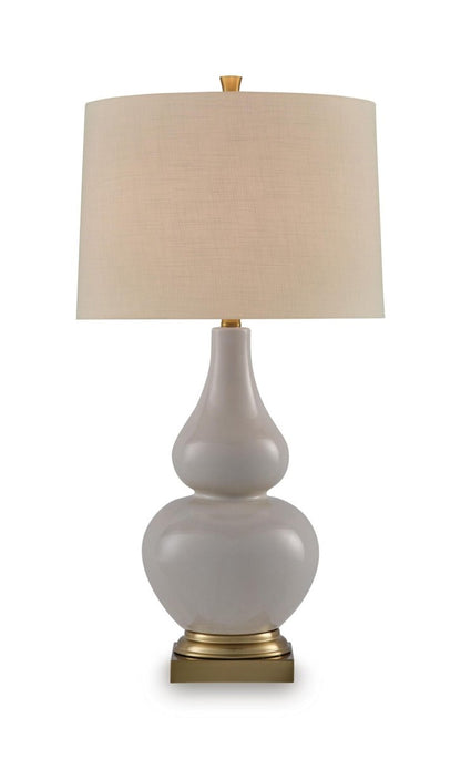 Weswick - Ceramic Table Lamp - Cream / Gold Finish Table Lamps by Signature Design by Ashley® - Walls Furniture & Mattress