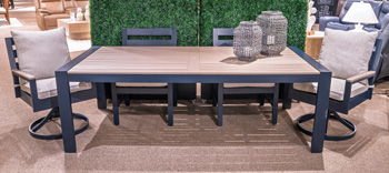 East Beach - Blue - Rectangular Dining Table With Umbrella Option Dining Tables by Signature Design by Ashley® - Walls Furniture & Mattress