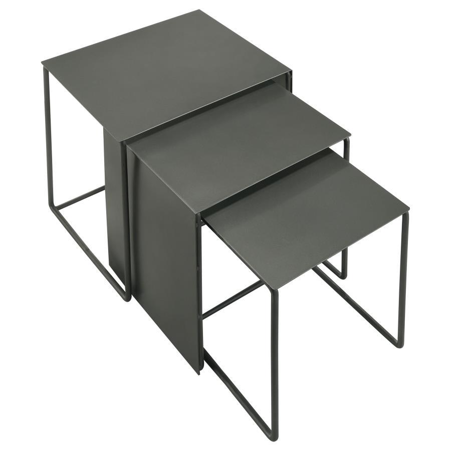 Imez - 3 Piece Rectangular Metal Nesting Table Set - Gray Nesting Tables by Coaster Fine Furniture - Walls Furniture & Mattress