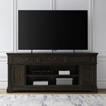 Fireplace TV Consoles - 84" Fireplace TV Console FTS - Brown Fireplace TV Stands by Liberty Furniture - Walls Furniture & Mattress