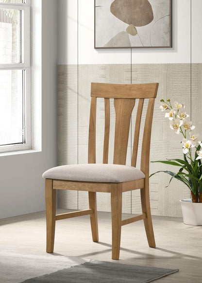 Hartville - Dining Side Chair (Set of 2) - Natural Light Brown Chair Sets by Coaster Fine Furniture - Walls Furniture & Mattress