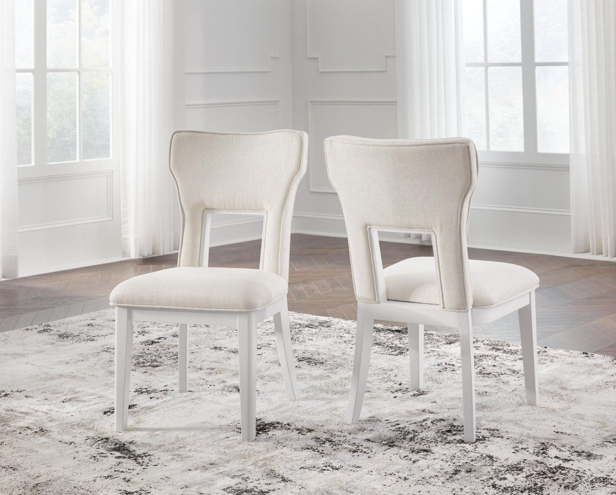 Chalanna - Dining Upholstered Side Chair (Set of 2) - White Chair Sets by Signature Design by Ashley® - Walls Furniture & Mattress