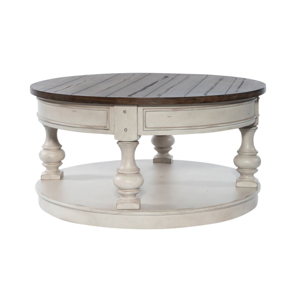 Morgan Creek - Round Cocktail Table - White Cocktail Tables by Liberty Furniture - Walls Furniture & Mattress