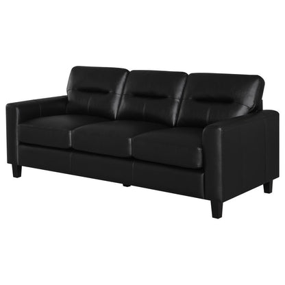 Scotland - Faux Leather Upholstered Track Arm Sofa Stationary Sofas by Coaster Fine Furniture - Walls Furniture & Mattress