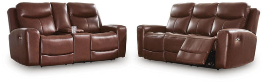 Bexhurst - 2 Pc. - Power Reclining Sofa And Loveseat - Mahogany Reclining Sofas & Loveseats by Signature Design by Ashley® - Walls Furniture & Mattress
