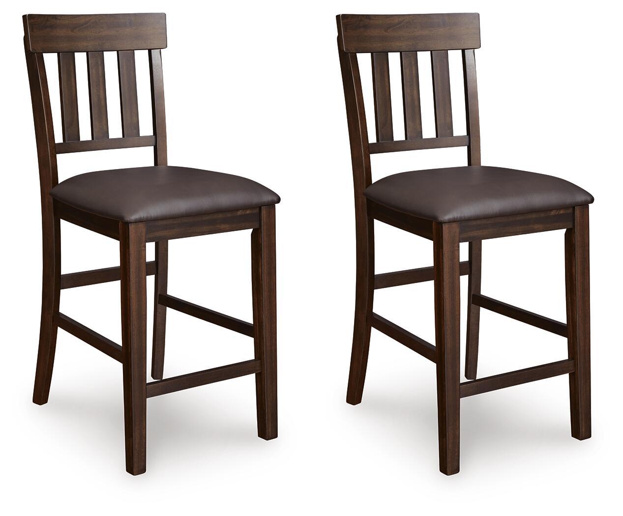 Haddigan - Upholstered Barstool (Set of 2) - Dark Brown Stool Sets by Signature Design by Ashley® - Walls Furniture & Mattress