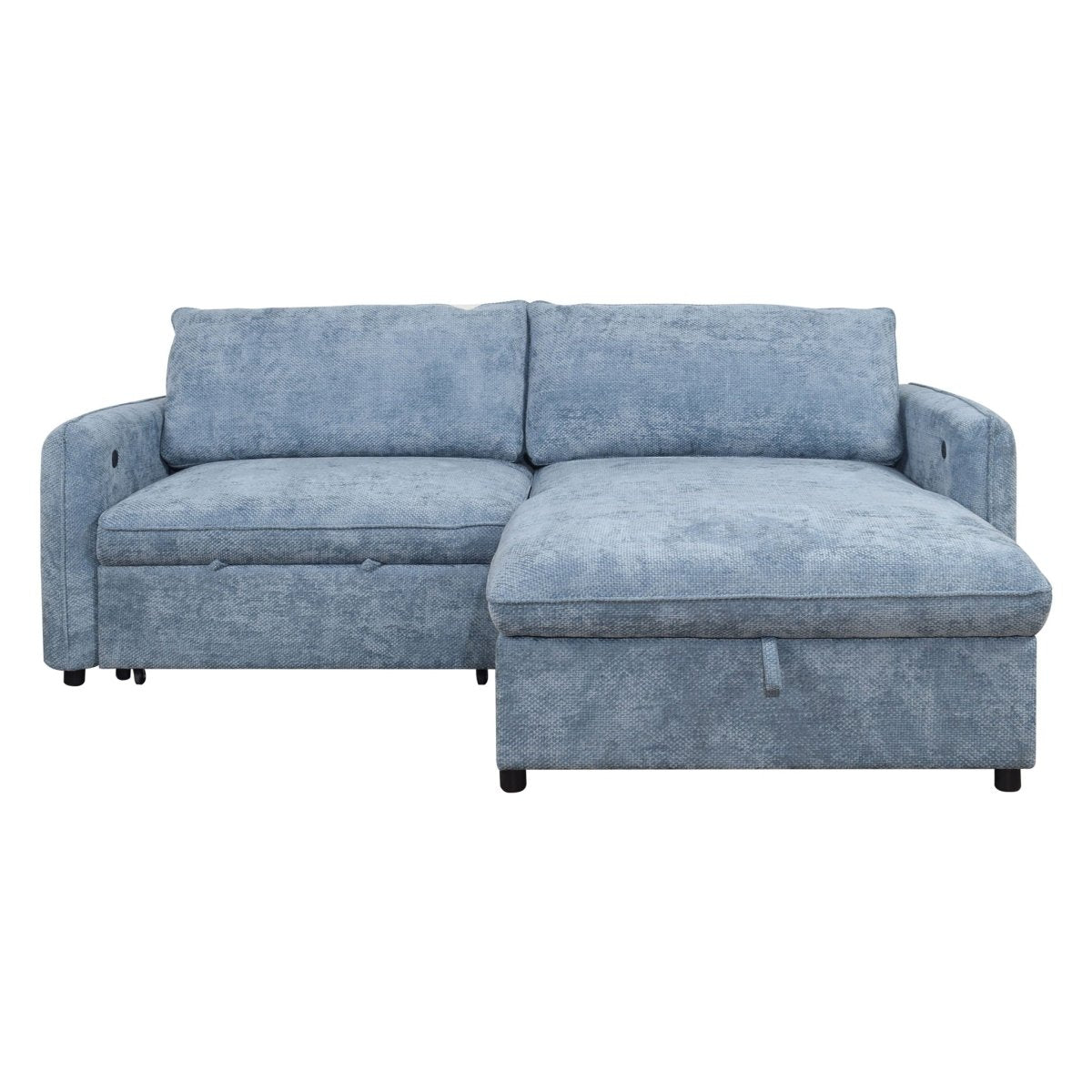 Finn - 2 Piece Sectional (LAF Sofa/Chaise) - Blue Sleeper Sectionals by New Classic - Walls Furniture & Mattress