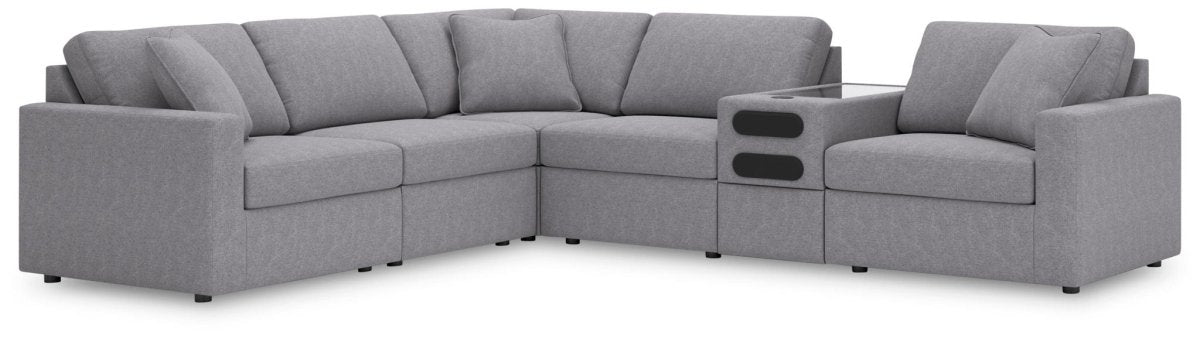 Modmax - Sectional - Granite Stationary Sectionals by Signature Design by Ashley® - Walls Furniture & Mattress
