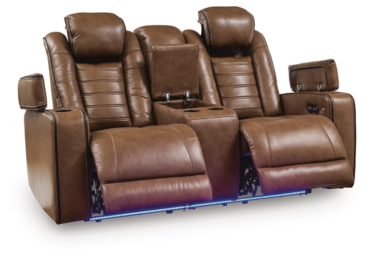 Gruaro - Power Reclining Loveseat With Console / Adjustable Headrest - Amber Reclining Loveseats by Signature Design by Ashley® - Walls Furniture & Mattress