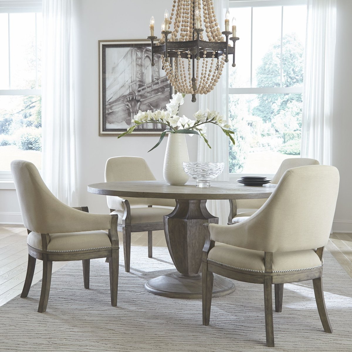 Westfield - 5 Piece Pedestal Table Set - Light Brown 5 Piece Dining Room Sets by Liberty Furniture - Walls Furniture & Mattress